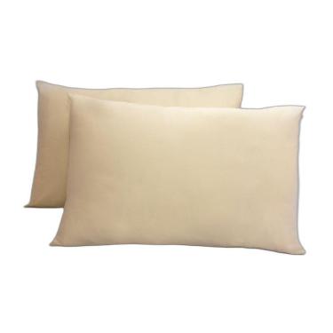 Imagem de Kit 4 Fronhas 50X70Cm 100% Algodão Percal 200 Fios Caqui