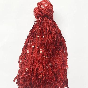 Imagem de 6,5 jardas 30 cm de largura glitter 7 mm lantejoulas borla franja aparar tecido de renda saias de dança de palco latino roupas acessórios diy, j