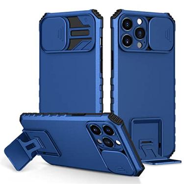 Imagem de Capa de lente deslizante para iphone 13 12 11 pro max xs xr x 8 7 plus se 2020 2022 2 3 capas de suporte de suporte de proteção completa, azul profundo, para iphone13 pro max