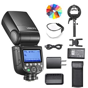 Imagem de Godox V860III-O Flash para flash de câmera Olympus Speedlite com suporte de suporte Godox S2 7.2V/2600mAh bateria de lítio, GN60 10 níveis de luz de modelagem LED para câmeras Olympus/Panasonic