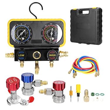 Imagem de Qudai Conjunto de Reabastecimento de Refrigerante Ar Condicionado de Medição Dupla Pressão Ajustável Kit de Equipamentos de Manutenção de Refrigeração Conexão de Latão Dispositivo de Reparação de NP