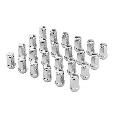 Imagem de 24 peças porcas de roda cromadas 14 x 2 porcas, assento de cone de 19 mm, compatível com Ford Expedition F-150 e Lincoln Navigator