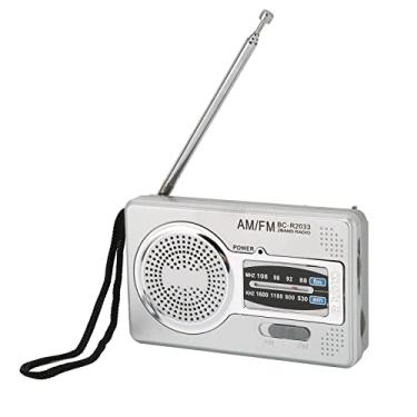 Imagem de Rádio portátil, rádio transistor am fm rádio portátil operado por 2 pilhas aa rádio pequeno com fone de ouvido para presentes idosos para viagens ao ar livre