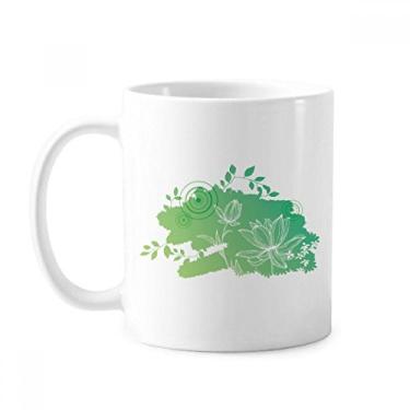 Imagem de Flor de lótus sapo folhas planta flor caneca cerâmica cerâmica xícara de porcelana café louça