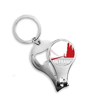 Imagem de San Francisco America Country City Delineador de unhas anel chaveiro abridor de garrafa cortador