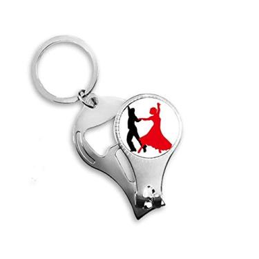 Imagem de Duet Dance Social Dancing Dancer Nail Nipper Ring Chaveiro Abridor de Garrafas Cortador
