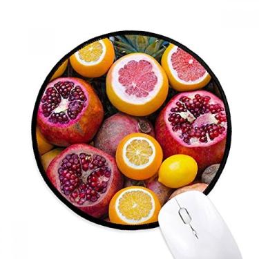 Imagem de DIYthinker Mouse pad com imagem de frutas tropicais frescas desktop escritório tapete redondo para computador