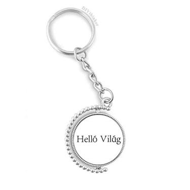 Imagem de Chaveiro giratório Húngaro da Hello World, acessórios de disco, clipe de corrente, Multicor