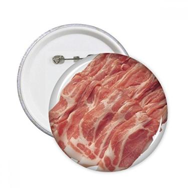 Imagem de Rolo de carne crua textura de comida alfinetes redondos emblema botão decoração acessório 5 peças