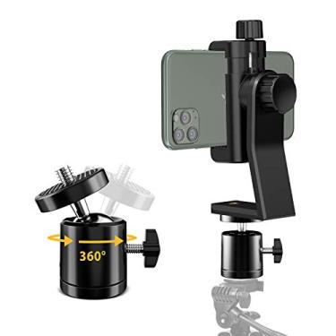 Imagem de Adaptador de suporte de tripé para celular de 6 amLifestyle com cabeça de bola de tripé 360° rotativo para smartphone universal Samsung Galaxy iPhone Holder para tripé selfie Stick Monopod Etc