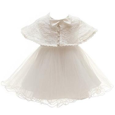 Imagem de Vestido formal de batizado princesa 2 peças para bebê menina branco marfim com capa，LIANLI (R标备案，跟卖后果自负)(12-15 Meses)