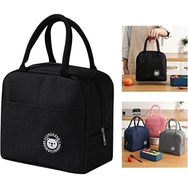 Imagem de Bolsa Sacola Termica Lancheira Marmita Academia Passeio Escola Viagem Nécessaire (preto)