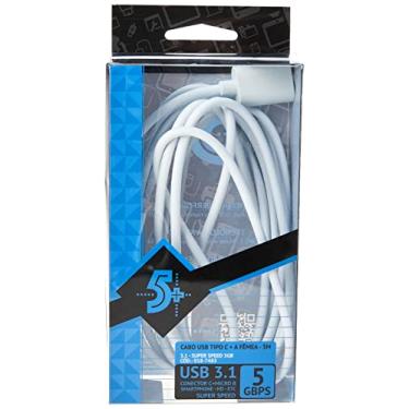 Imagem de 5+ 018-7483 Cabo Tipo C Premium 3.1 x USB A Femea 5GB, Branco, 3 m