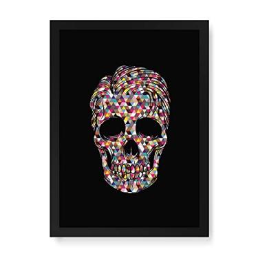 Imagem de Arte Maníacos Quadro Decorativo Caveira Triangulos - 23x16,25cm (Moldura em laca preta)