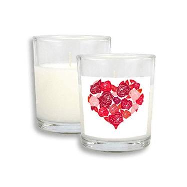 Imagem de Cera de incenso perfumada de vidro rosa para dia dos namorados, rosas em formato de coração