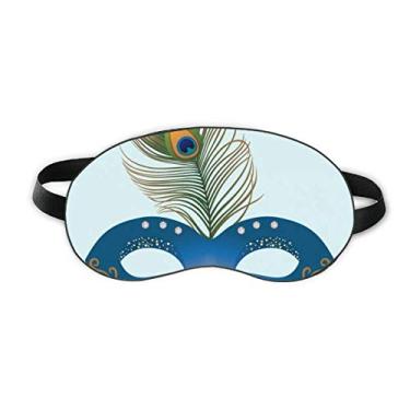 Imagem de Feather Blue Head Happy Carnival Of Venice Sleep Eye Shield Soft Night Blinfold Shade Cover