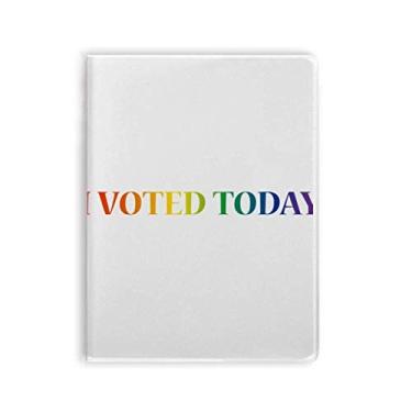 Imagem de LGBT Bandeira de arco-íris I Vote Today Caderno capa de goma Diário capa macia