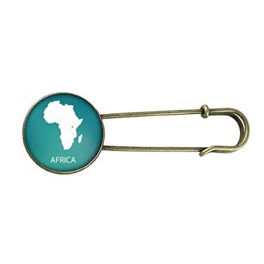 Imagem de Mapa de contorno do continente da África, broche de metal retrô, joia