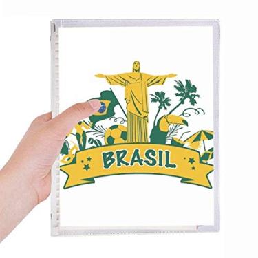 Imagem de Caderno de papagaio Corcovado Brasil com folhas soltas Diário de papelaria recarregável