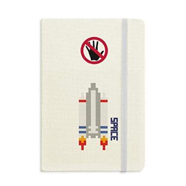 Imagem de Caderno clássico Space Ship Rocket Universe Pixel Secret diário A5