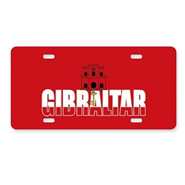 Imagem de DIYthinker Placa de licença com nome da bandeira de Gibraltar em aço inoxidável para decoração de automóveis