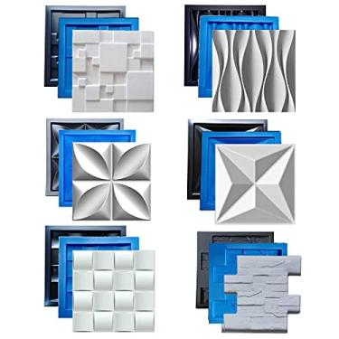 Imagem de Kit Formas Moldes de Gesso 3D e Cimento ABS pra Revestimento de Parede FDG Painel Decorativo