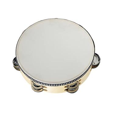 Imagem de Pandeiros de mão de madeira, pandeiro de tinir de fileiras de 8", instrumento de bateria de para adultos, crianças, festas e jogos, madeira de 8 polegadas