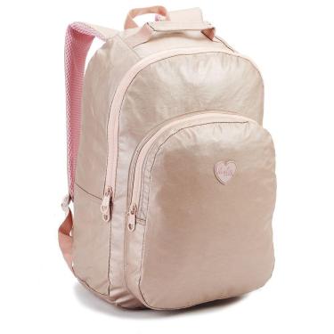 Imagem de Mochila Feminina Nylon Brilho Básica Escola Trabalho Academia