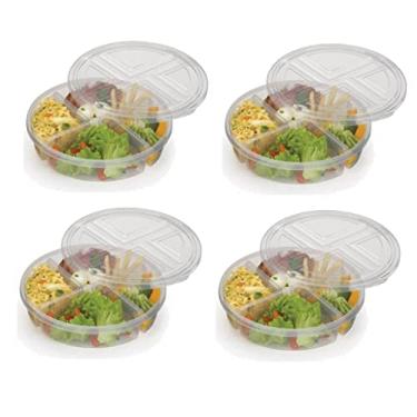 Imagem de Kit 4 Marmitas Conservadora de Alimentos 4 Divisórias 22x5CM 050.012.001 Nitron