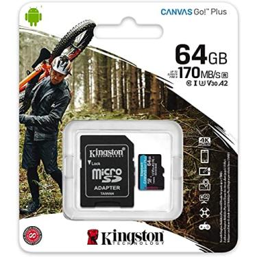 Imagem de Kingston Cartão de memória 64GB microSDXC Canvas Go Plus 170MB/s Read UHS-I, C10, U3, V30, A2/A1 + adaptador (SDCG3/64GBCR)
