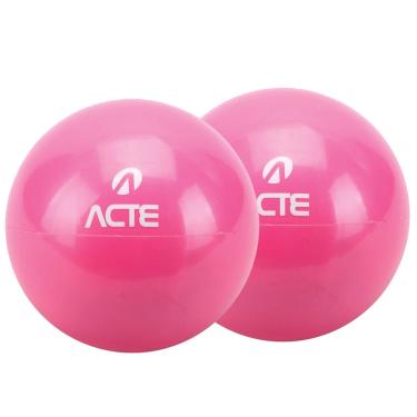 Imagem de Par De Bolas Tonificadora 12cm 1kg Em Pvc Rosa T55 Acte