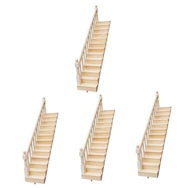 Imagem de ibasenice 4 Conjuntos Escadas De Simulação Modelo De Escada Mini Escada Infantil Escada Sem Pintura Faça Você Mesmo Modelo Mini Escada Modelo De Móveis Miniatura Filho Janela De Madeira