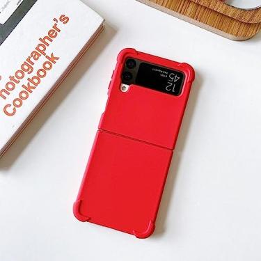 Imagem de Air-Bag Silicone Fold Case para Samsung Galaxy Z Filp 4 3 5G Cover Lightweight Shockproof Protector Phone Shell Soft Bumper Funda,red,For Galaxy Z Flip 3