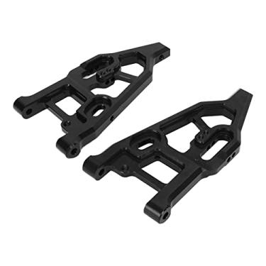 Imagem de Braço Oscilante Frontal Inferior RC, Braço Oscilante Inferior Dianteiro Liga de Alumínio Peso Leve Cor Vibrante Unidade Estável 2 Peças Suporte Grande para Carro RC 1/7 (Preto)