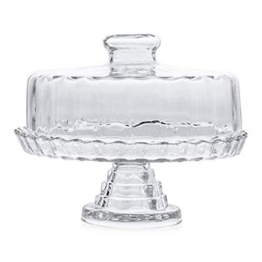 Imagem de Prato para Bolo, Boleira, Porta Bolo de Vidro com Tampa e Base - Veneto