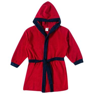 Imagem de Roupão Praia Bebê e Infantil Atoalhado com Capuz Vermelho Tip Top