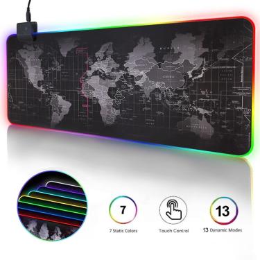 Imagem de Tapete de mouse RGB LED para jogos  Grande computador Mousepad  almofadas de mouse XXL  tapete