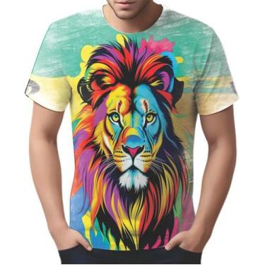 Imagem de Camiseta Camisa Tshirt Estampa Leão Pop Art Retrato Hd  - Enjoy Shop