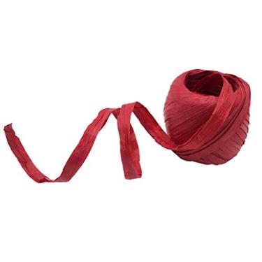 Imagem de Raffia Paper Ribbon 21 Colors 20m Decorating Flowers Gifts Wrapping Crafts Scrapbooking Card Making DIY Decoration Paper Twine Cake Package Accessories - redcoding/1679 (Color : Red)