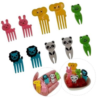 Imagem de Kit C/ 10 Pçs Palitos Garfinhos Espeto Para Petiscos Frutas Queijo Animais Lancheira