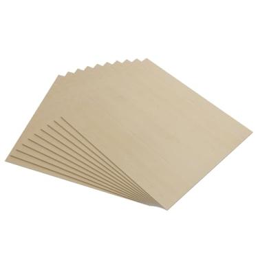 Imagem de CIADAZ 10 PCS 30 * 30 cm Placas de madeira compensada 11,8 pol. * 11,8 pol. Folhas de Basswood Praça Placa de madeira inacabada para artesanato DIY Corte a laser Queima de madeira Pintura Modelo
