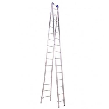 Imagem de Escada Profissional Esticável Dupla 15 Degraus - Alumínio - Real Escadas