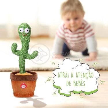 Imagem de Brinquedo Cacto Dançante Pelúcia 120 Músicas Fala Repete Usb