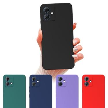 Imagem de Capa Case Compatível Motorola Moto G54 Silicone Veludo Com Proteção De Câmera (VERMELHO)