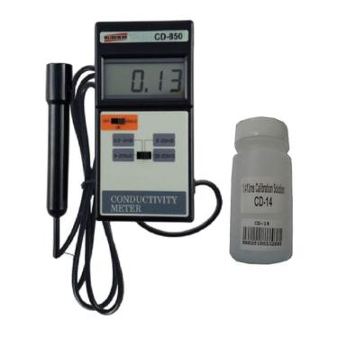 Imagem de Kit Condutivímetro Digital 0 A 200Ms Hold Condutividade Eletrodo Cd-850 Portátil Instrutherm Estojo Solução Calibração