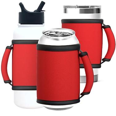 Imagem de TahoeBay Suporte universal para copos (pacote com 3) serve para garrafas de água, latas, isoladores refrigeradores de latas - alça de neoprene em branco para bebidas - compatível com YETI, BrüMate e