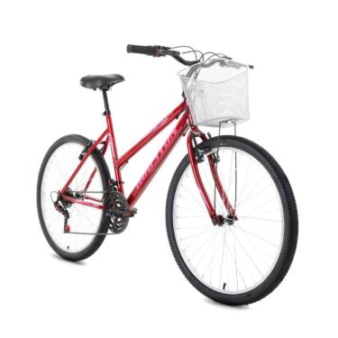 Imagem de Bicicleta aro 26 Vermelha com cesta Foxer Maori Houston Sun Red Passeio