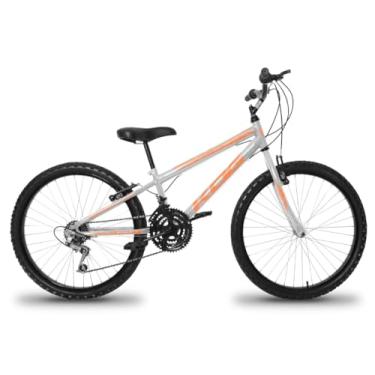 Imagem de Bicicleta Infantil Aro 24 Alumínio KOG Masculina 18v Shimano,Prata Laranja