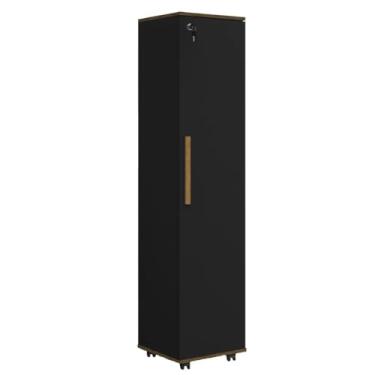 Imagem de Armário Multiuso Lavanderia Com Chave e Rodízios 1 Porta (PRETO)