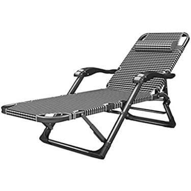 Imagem de Cadeira reclinável dobrávelCadeira reclinável dobrável, espreguiçadeiras de gravidade zero, espreguiçadeiras ajustáveis ​​para jardim ao ar livre e pátio com carga de até 300 kg com travesse